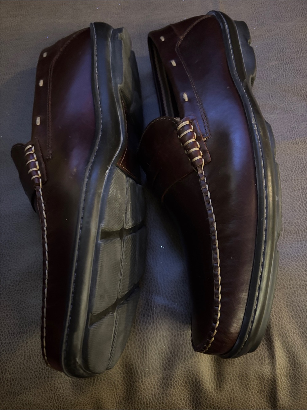Johnston & Murphy Men's Brown Leather Penny Loafers - Picture 2 of 8